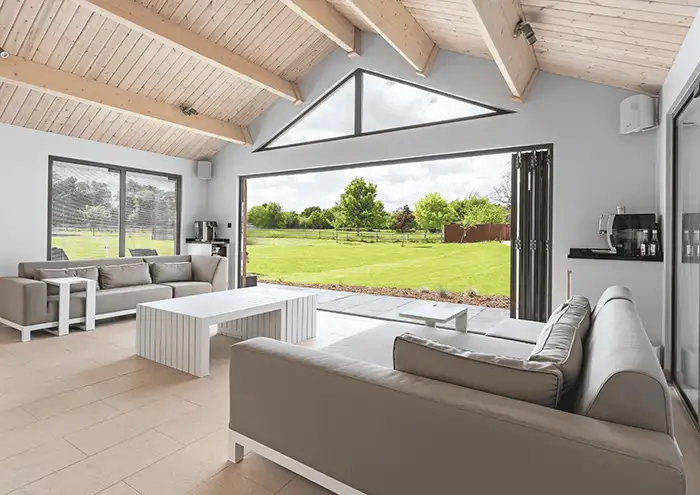 Pool House Design Seating area in a pool house