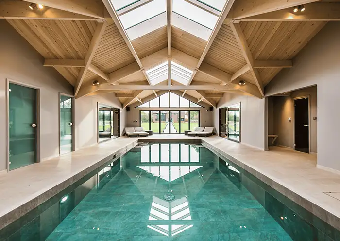 Pool House Large Format Tiles Large tiles in a pool