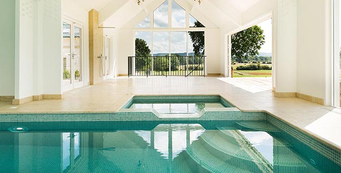 External view of a traditional pool house