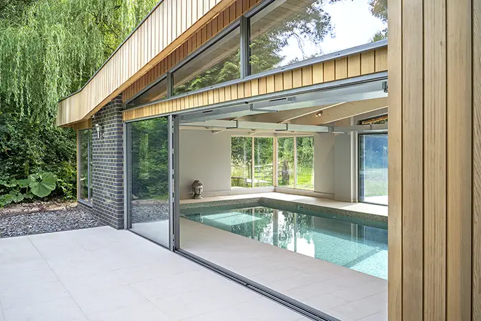 external view of a pool house